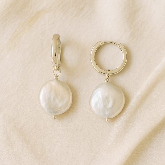 Moonveil Pearl Hoops
