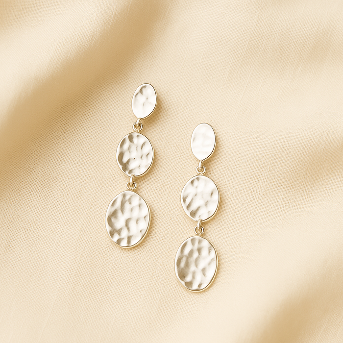 Helia Hammered Drop Earrings