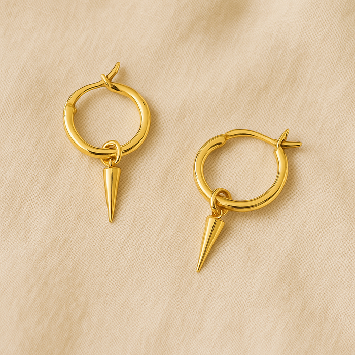 Stella Spike Charm Hoops