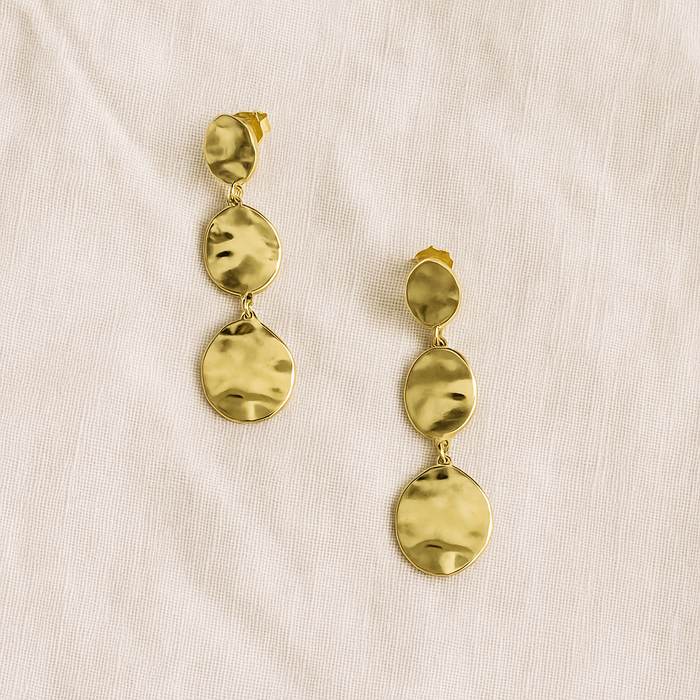 Helia Hammered Drop Earrings
