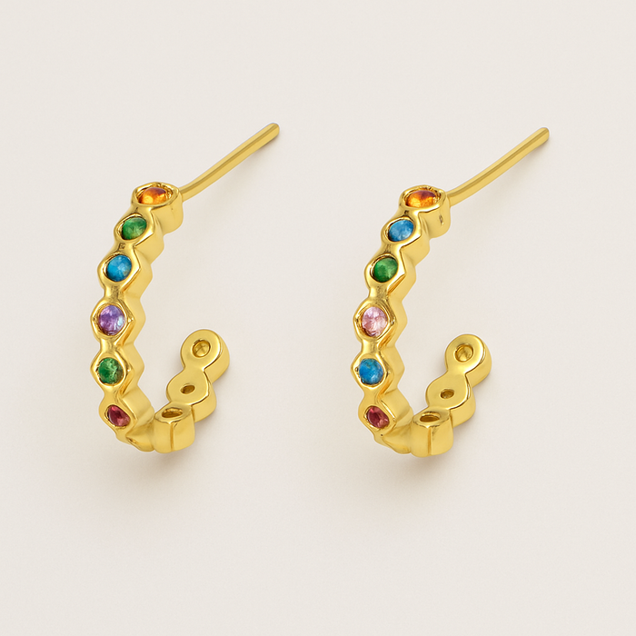 Celeste Rainbow CZ Hoops
