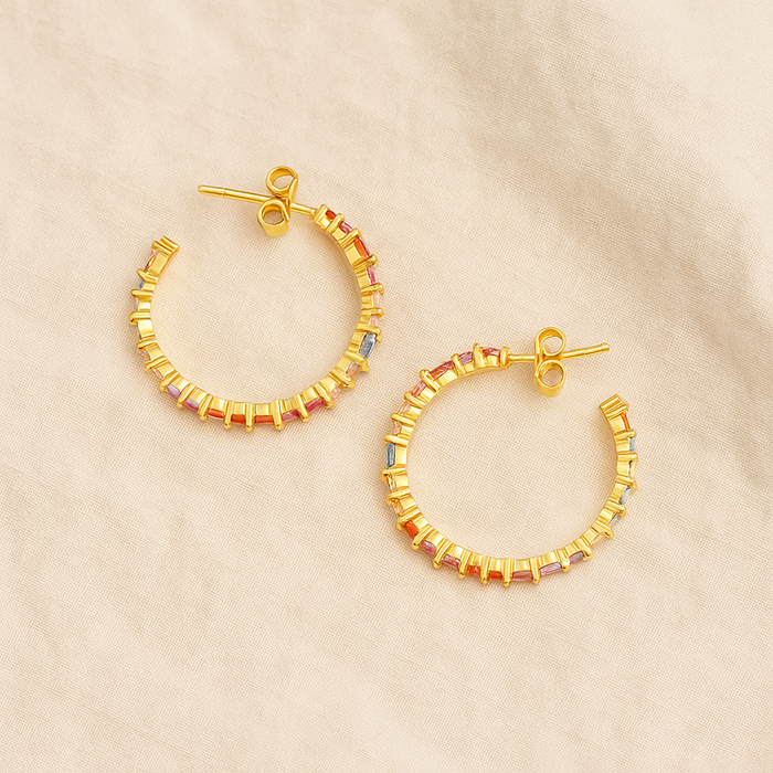 Astrid Gemstone CZ Hoops