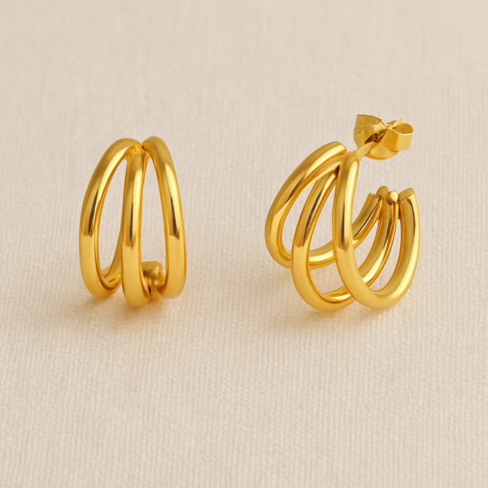 Orion Triple Hoop Studs