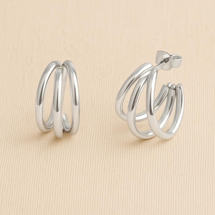 Orion Triple Hoop Studs