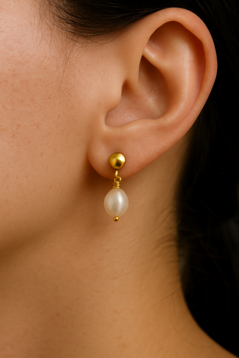 Odessa Pearl Drop Studs